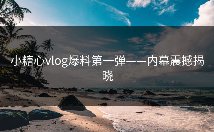 小糖心vlog爆料第一弹——内幕震撼揭晓  第1张