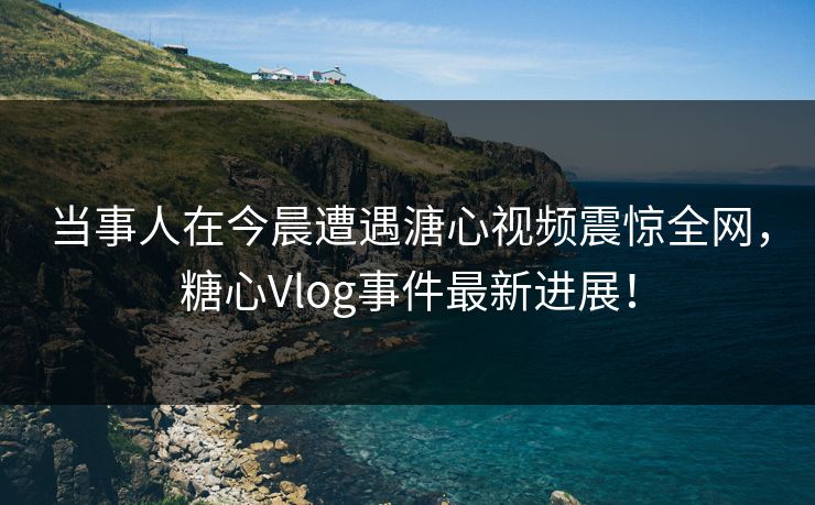 当事人在今晨遭遇溏心视频震惊全网，糖心Vlog事件最新进展！  第1张