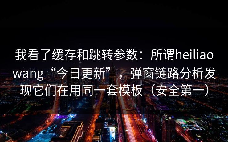 我看了缓存和跳转参数：所谓heiliaowang“今日更新”，弹窗链路分析发现它们在用同一套模板（安全第一）  第1张