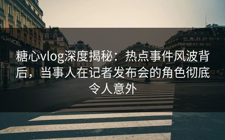 糖心vlog深度揭秘:热点事件风波背后,当事人在记者发布会的角色彻底令人意外 第1张 糖心vlog深度揭秘:热点事件风波背后,当事人在记者发布会的角色彻底令人意外 第1张